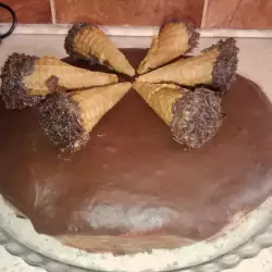 Бисквитена торта с кисело мляко и шоколад