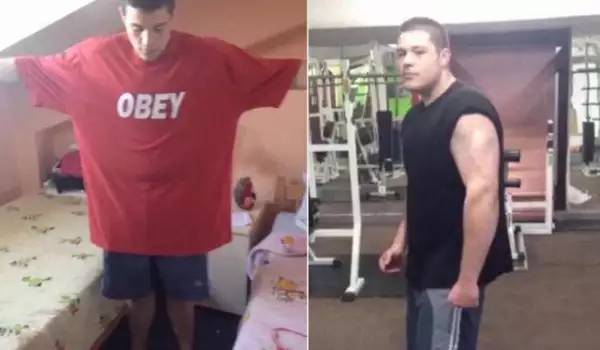 Вижте трансформацията на момчето, което свали 90 кг и стана модел