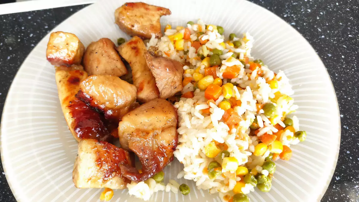 Свинско с Ориз и Зеленчуци