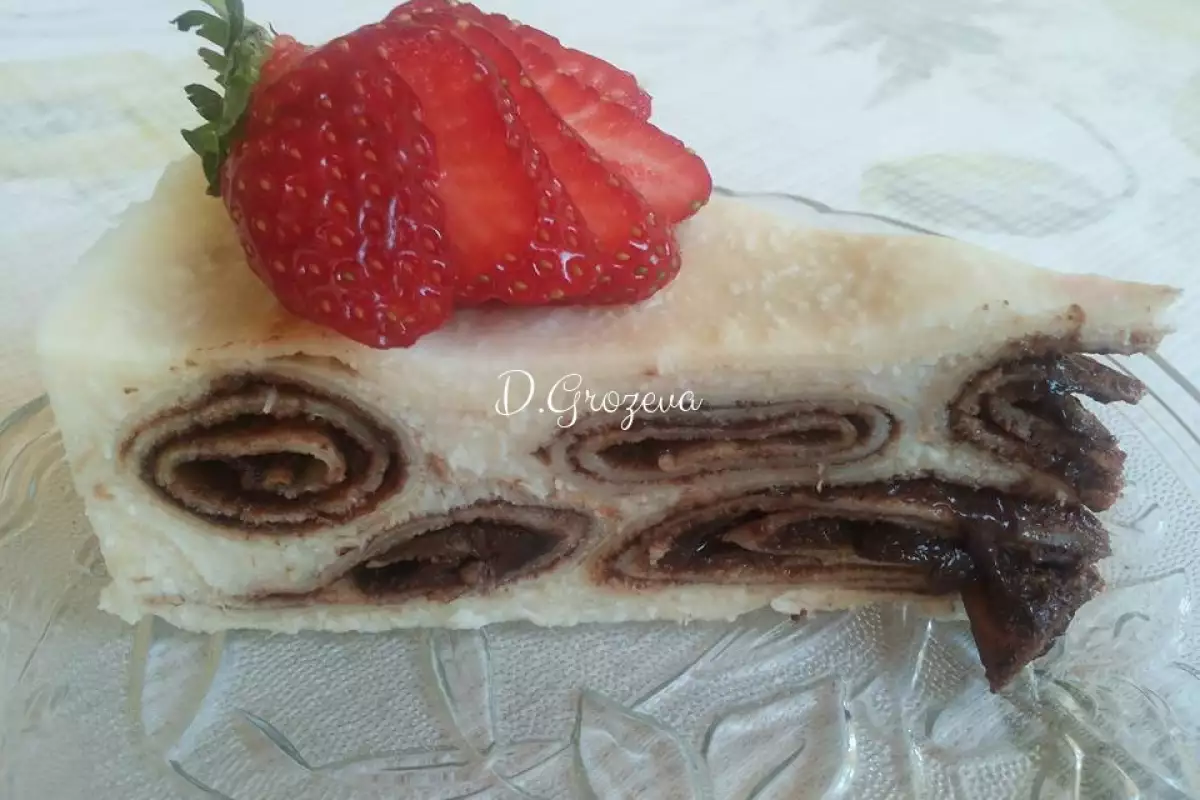 Палачинкова Торта с Течен Шоколад