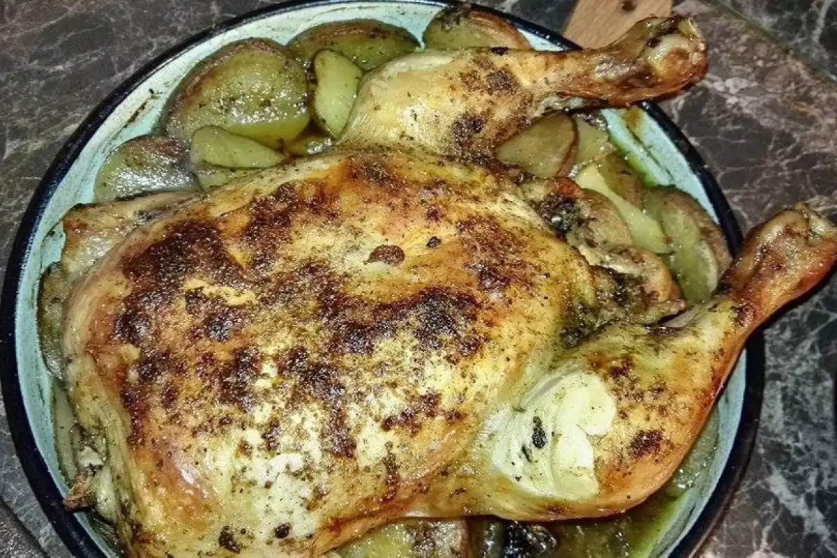 Печено Пиле с Топено Сирене