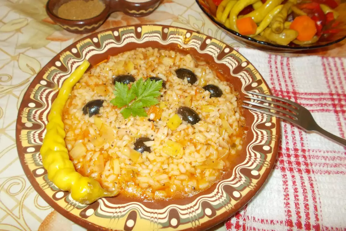 Ориз на Фурна с Праз и Маслини