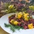 Пилешки хапки с червен ориз и сирена