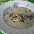 Супа с пиле, царевица и гъби със застройка