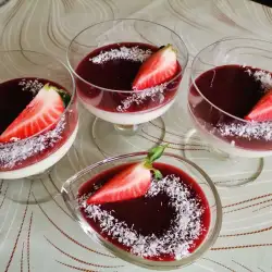 Кокосова панакота с конфи от нар