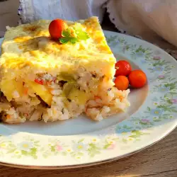 Мусака с тиквички, картофи и ориз