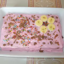 Бисквитена тортичка с плодове и шоколад