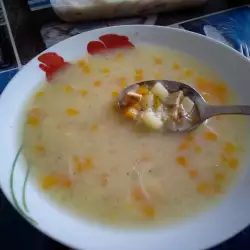 Супа с фиде и пилешка пържола