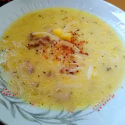 Супа с картофи и печена скумрия