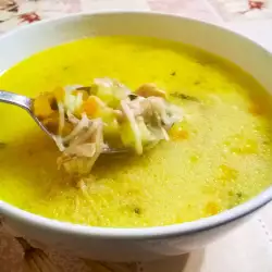 Пилешка супа с фиде и целина