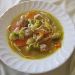 Супа топчета със зеленчуци
