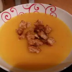 Зеленчукова крем супа с крутони