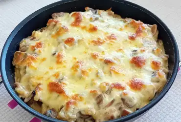 Запеканка с печени патладжани и гъби