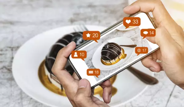снимане на храна в социалните мрежи