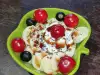 Десерт с биволско мляко, вишни и касис
