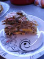 Палачинкова торта с гъби, кашкавал и шунка