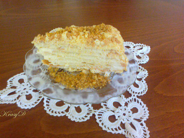Торта Наполеон с домашно тесто