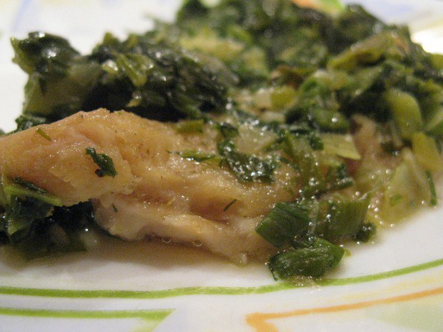 Рибно филе със зелении по бургаски