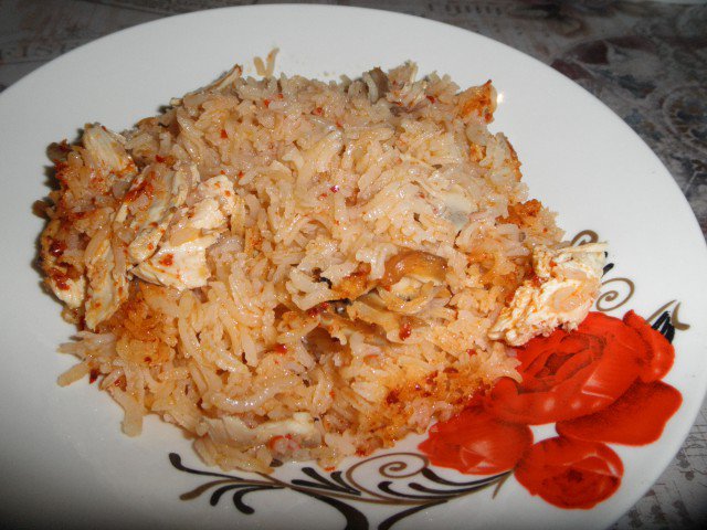Пиле с къри ориз