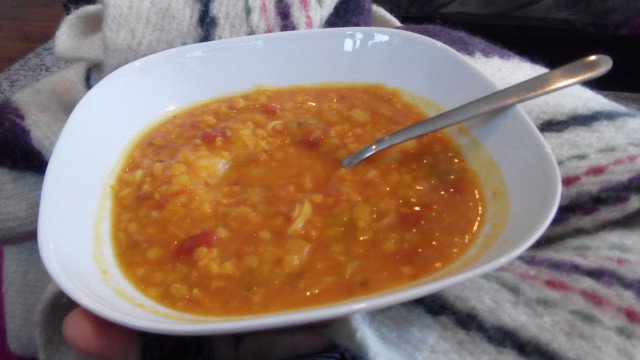 Индийска супа с червена леща