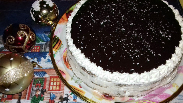 Новогодишна торта с шоколадов мус, ганаш и банани