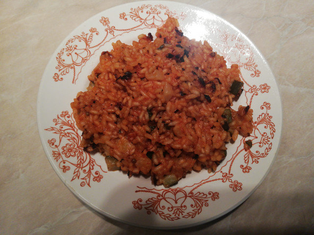 Скариди с ориз и тиквички
