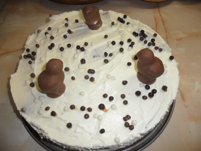 Торта с навити палачинки и шоколад