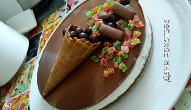 Разкошен чийзкейк с шоколадова глазура