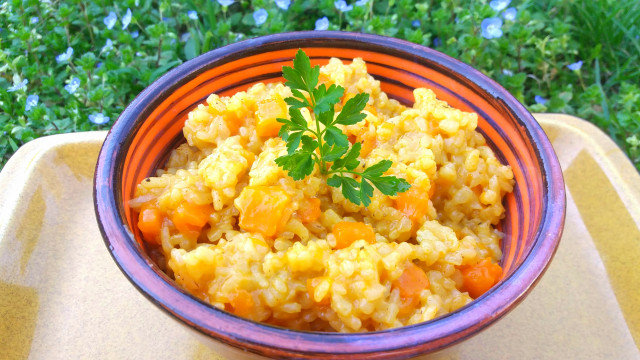 Къри ориз с тиква и кокосово масло