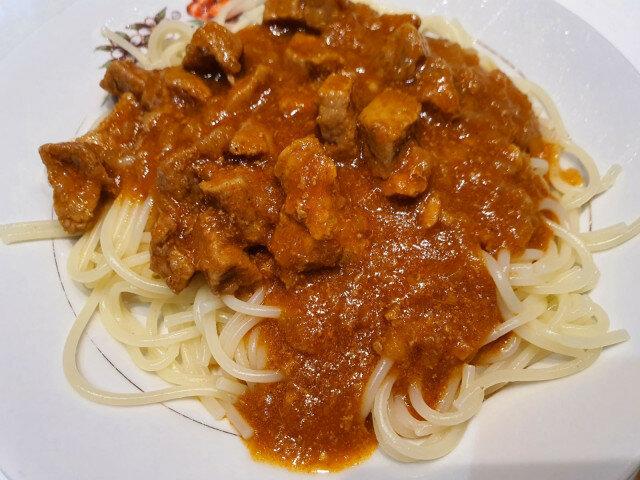 Спагети с телешко месо