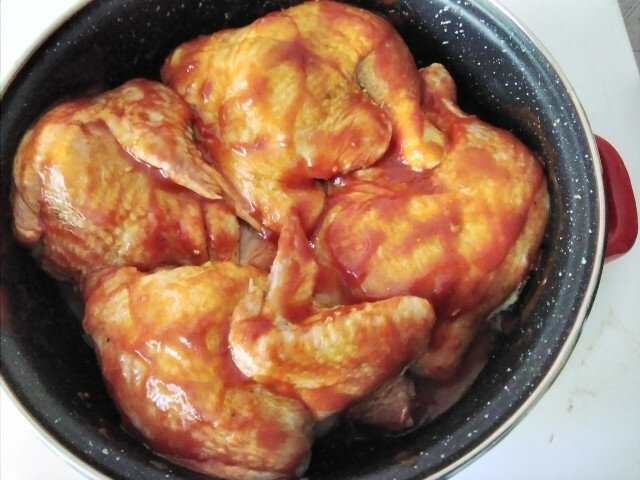 Печено пиле на порции