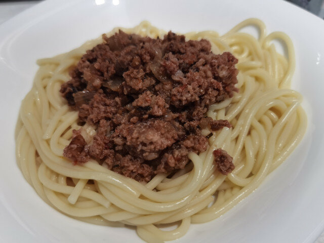 Спагети Болонезе с печен сос