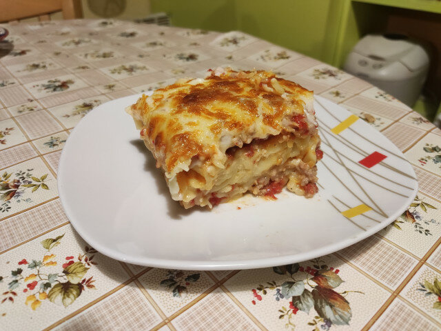 Пастицио с макарони и кайма