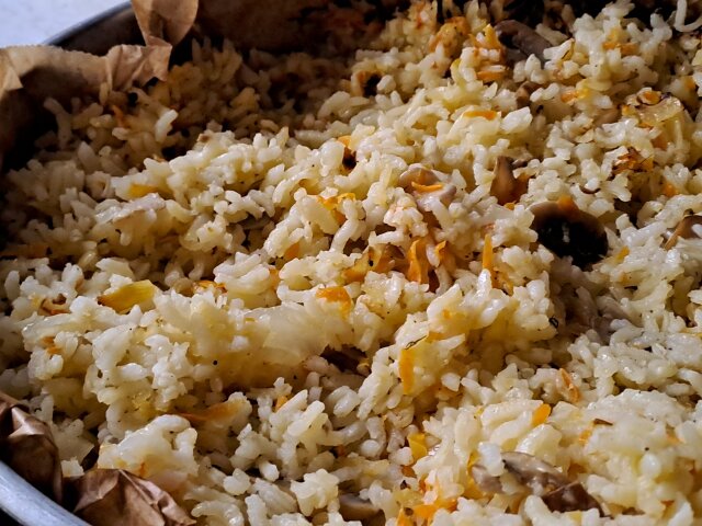 Бърз ориз с гъби
